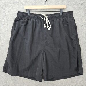 Sand N Sun Swim Trunks Men's Black XL Nylon Mesh Lined Cargo Pocket Board Shorts